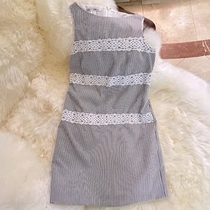 Maggy London Formal Blue & White Lace Dress! You’ll look the cutest at work!